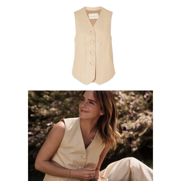 NWT By Malene Birger Simonse Leather Vest Cream DE 36 / US 6 Minimal Suiting - Picture 4 of 12